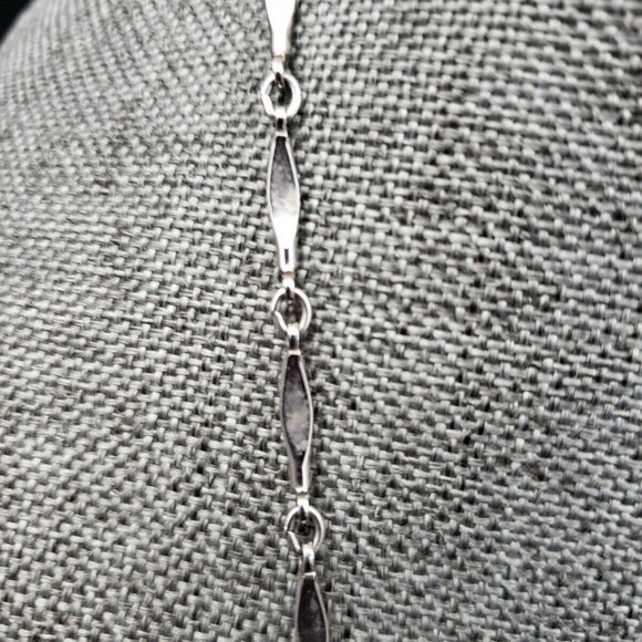Dainty Signed Napier Silver Necklace Large Bar - Picture 3 of 5